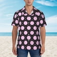 thumbnail image 2 of Fotbe Pink Groovy Disco Ball Camisa Hawaiana para Hombre Unisex – Camisa Casual de Verano con Botones de Manga Corta de Algodón y Lino,Medium, 2 of 7
