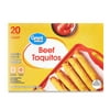 Great Value Yellow Corn Masa Beef Taquitos, 20 oz, 20 Count