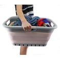 thumbnail image 5 of SAMMART Cesto plegable de plástico para la colada de 41 L - Contenedor/organizador de almacenamiento emergente plegable - Tina de lavado portátil - Cesto/cesta para ahorrar espacio (3 asas rectangular, 5 of 5