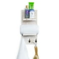 thumbnail image 4 of MyGift Whitewashed Wood Wall Mounted Bathtub & Shower Organizer, 4 of 7