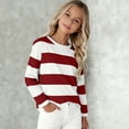 thumbnail image 6 of Ruyang Girls Striped Shirt Boys Long Sleeve Crewneck Basic T-Shirts Kids Fall Winter Cotton Soft School Undershirt, 6 of 7