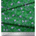thumbnail image 2 of Soimoi Polyester Crepe Fabric Leaves & Periwinkle Floral Decor Fabric Printed Yard 52 Inch Wide, 2 of 3
