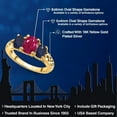 thumbnail image 2 of Gem Stone King 18K Yellow Gold Plated Silver Red Ruby and Blue Sapphire Filigree Style 3 Stone Ring for Women (2.71 Cttw, Oval 8X6MM and 6X4MM) (Size 9), 2 of 6