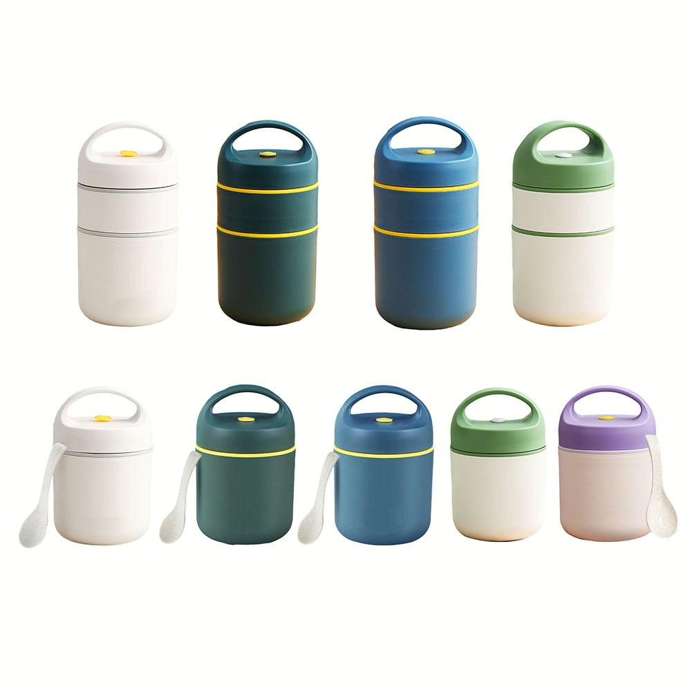 LITTLE HOME Stainless Steel Vacuum Thermal Lunch Box, Insulated Food Warmer Container for Hot & Cold Meals, Leakproof Bento Box with Silicone Seal, Dishwasher Safe, 19.5x9.6x9.6cm