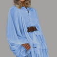 thumbnail image 6 of THDHVS Plus Size Dress,Dresses for Women,Casual Solid Color Tiered Ruffle Lantern Sleeve Maxi Dress Light Blue, 6 of 9
