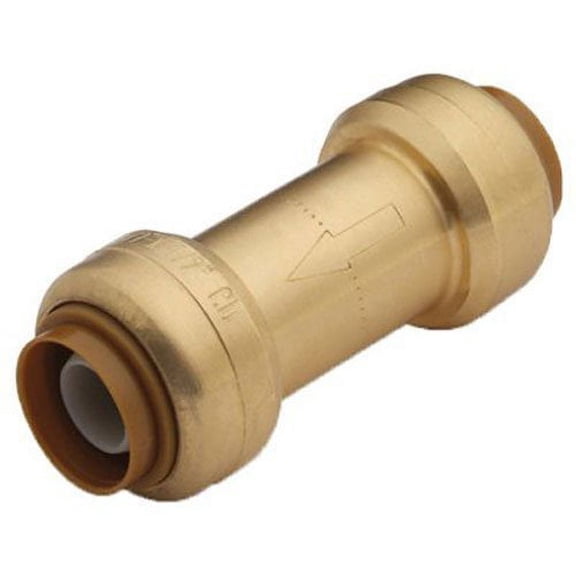 SharkBite U2008-0000LFA 1/2 inch x 1/2 inch Brass Check Valve, Push-to-Connect, Copper, PEX, CPVC