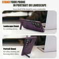 thumbnail image 5 of Dteck Magnetic Leather Case for Samsung Galaxy S24,Shockproof TPU Bumper Compatible with Mag-safe Adjustable Kickstand Back Protective Cover for Galaxy S24,Darkpurple, 5 of 8