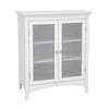 Teamson Home Madison Wooden Floor Cabinet with 2 Glass Doors, White