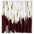 thumbnail image 3 of Burgundy Shower Curtain, Gray Gold Graffiti Ombre Fabric Kids Bath Curtain, Chic Modern Abstract Brush Strokes Oil Painting Restroom Decor Bathroom Accessories with Hooks, 72X72in, 3 of 5