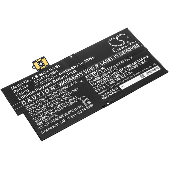 4800mAh Microsoft G3HTA056H Battery for Surface Pro X 1876