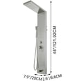 thumbnail image 2 of VEVOR Shower Panel Tower System Stainless Steel Multi-Function Shower Panel with Spout Rainfall Waterfall Massage Jets Tub Spout Hand Shower for Home Hotel Resort (Split, Polished Silver), 2 of 9