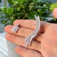 thumbnail image 5 of EOEMY Asymmetrical Cz Women Amerian Crystal Cuff Stud Ear Climber Earring Punk Jewelry, 5 of 9