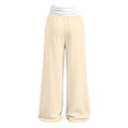 thumbnail image 5 of Falkdiz Girls Loose Sweatpants Open Bottom Outdoor Pockets Solid Color Pantalones Wide Leg Relaxed fit Pants for Girls Trendy , Beige , Size: 5-6 Years, 5 of 8