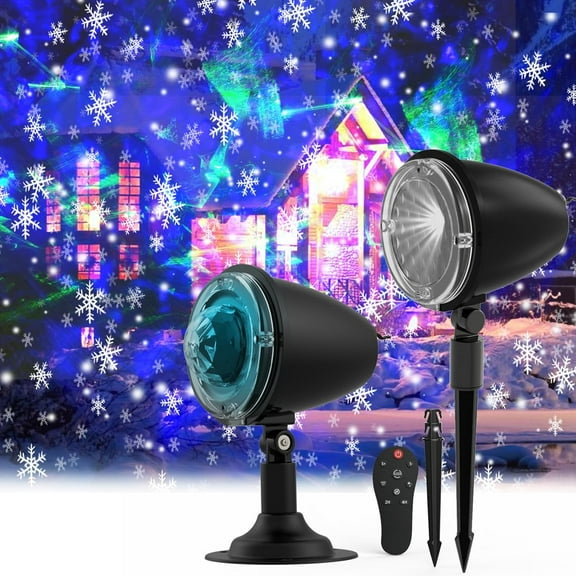 Christmas Projector Lights, Snowflake Light Projector, Aurora Light with 10 Ocean Waves Remote Control, Holiday Projector Lights Lanscape Decorative Lighting for Home Party Wedding Decor