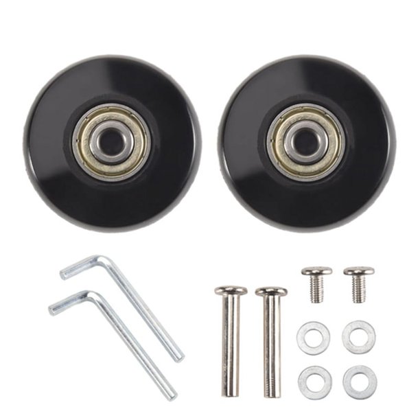 Juego de 2 Ruedas de Repuesto para Maletas de Equipaje de 50X24 Mm, Ruedas Giratorias de PU, Kits de ReparacióN de Rodamientos de Acero Al Carbono