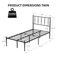 thumbnail image 5 of CREATIVE HOBBIES Twin Size Metal Platform Bed Frame with Headboard, Bed Frame Mattresswith Slat Support and 12.3" Storage Height No Box Spring Needed, 5 of 7