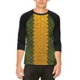 thumbnail image 1 of Halloween Green Dragon Costume Mens Raglan T Shirt White-Black SM, 1 of 2