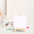 thumbnail image 2 of 1 Ensemble de Mini Chevalets pour Peinture sur Toiles Bois Blanc Forme Carrée Structure Triangulaire Portable, 2 of 8