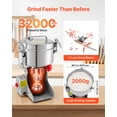 thumbnail image 4 of VEVOR 2000g Electric Grain Mill Grinder, 3400W 32000RPM High Speed Spice Corn Dry Grinding Machine,Stainless Steel Pulverizer Powder Machine for Dried Grains Coffee Beans Spices Nuts(270° Swing Type), 4 of 9