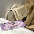 thumbnail image 3 of Funda de mariposa morada compatible con iPhone 13, con bonito estampado de corazón, con soporte de mariposa morada 3D para mujeres y niñas, 3 of 8