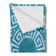 thumbnail image 2 of Aqua Soft Flannel Fleece Throw Blanket, Greek Meander Mosaic Pattern Classical Geometrical Ornament Architecture, Cozy Plush for Indoor and Outdoor Use, 50" x 60", Blue Green White, by Ambesonne, 2 of 5