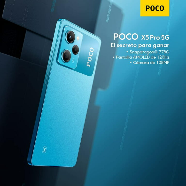  Xiaomi Poco X5 5G + 4G Volte Global desbloqueado 128 GB + 6 GB  GSM 6.67 pulgadas 48 mp triple cámara (solo Tmobile Mint Tello USA Market)  + (paquete de cargador