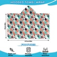 thumbnail image 2 of Orange Green White Checkerboard Checkered Pattern Hooded Bath Towel，50"x30" for Ages 3 To 12 Kids, Quick Dry Lightweight Soft Microfiber Hood Beach Towel Cover Up for Kids, 2 of 7