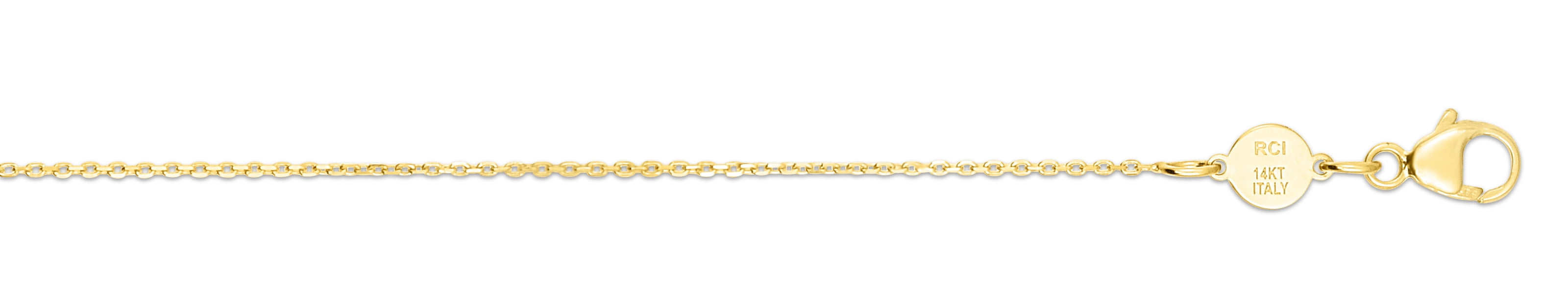 14K Yellow Gold Polish Half Crescent Necklace 2" Ext With Lobster Clasp 18in