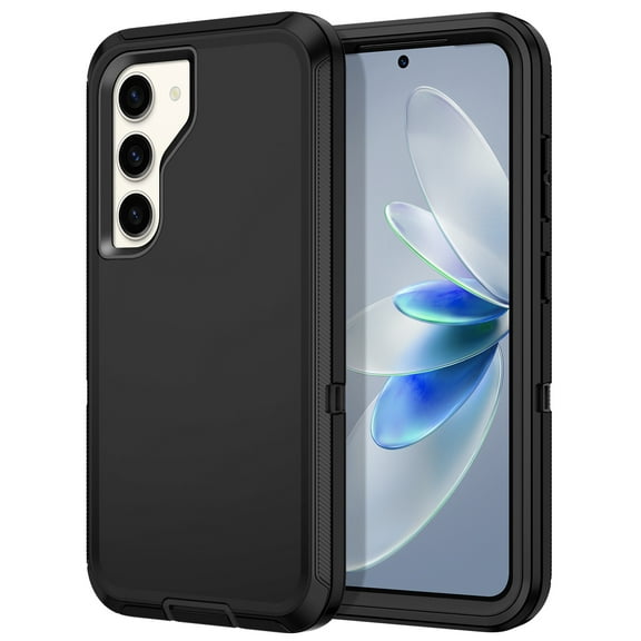 I-HONVA For Samsung Galaxy S23 Plus Case,3-Layer Military Grade Drop Protection Anti-Slip Bumper Rugged Shockproof Dustproof Protection 6.6 inch Phone Case,Full Black