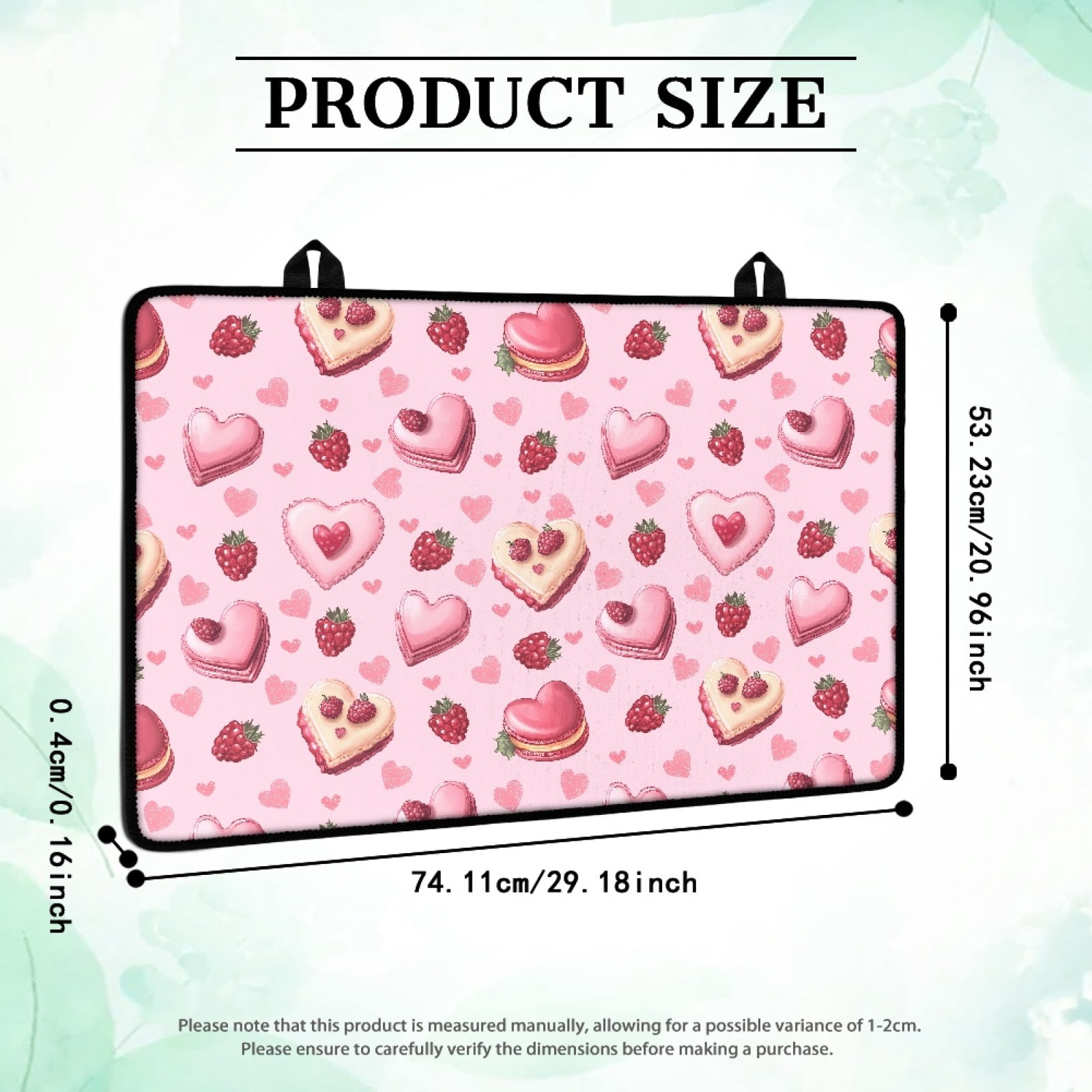 SEANATIVE Stove Top Cover for Gas Stove Foldable Ceramic Top Stove Cover Heat Resistant Glass Cooktop Cover Washer Dryer Top Mat Range Cover, Berry Love Heart Shaped Cake Pink Valentine's Day