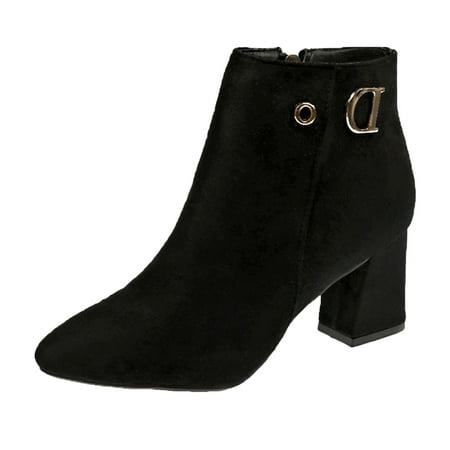 

New Fashion Warm Female Boots Ladies Shoes Fashion Boots Side Zipper Pointed Toe Non Slip Short Boots Breathable Boots