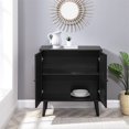 thumbnail image 3 of Boho 2-Door Solid Wood and Rattan Accent Cabinet in Black, 3 of 4