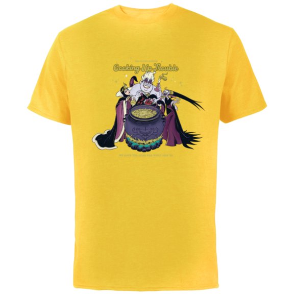 Disney Villains for Hire Potion Queens Cooking Up Trouble - Short Sleeve Cotton T-Shirt for Adults - Customized-Yellow