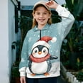thumbnail image 2 of Uorisanigo Girls Half Zip Pullover Sweatshirt Oversized Drop Shoulder Cute Christmas Penguin Pullover Top Trendy Clothes Long Sleeve Lapel Zipper Sweatshirt Athletic Tops Outerwear Winter, 2 of 7
