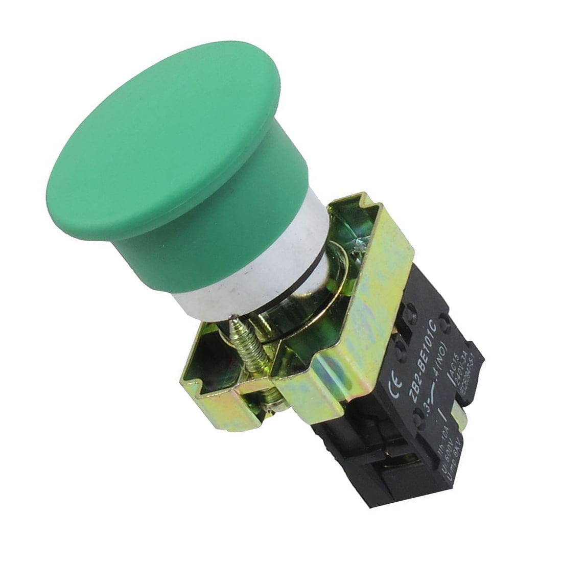 22mm 1 NO N/O Green Mushroom Momentary Push Button Switch 600V 10A ZB2-EC31 
