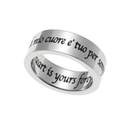 Italian Engraved "My Heart is Yours Forever" Stainless Steel Couples Ring