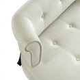 thumbnail image 6 of Addilynn Rectangular Bench Cream White Linen Upholstered Button Tufted, 6 of 10