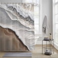 thumbnail image 4 of Beach Ocean Wave Shower Curtains for Bathroom, Abstract Art Coastal Brown Gradient Washable Fabric Shower Curtain with Hooks Waterproof Bathroom Decor Sets, 36 x 78 Inches, 4 of 9