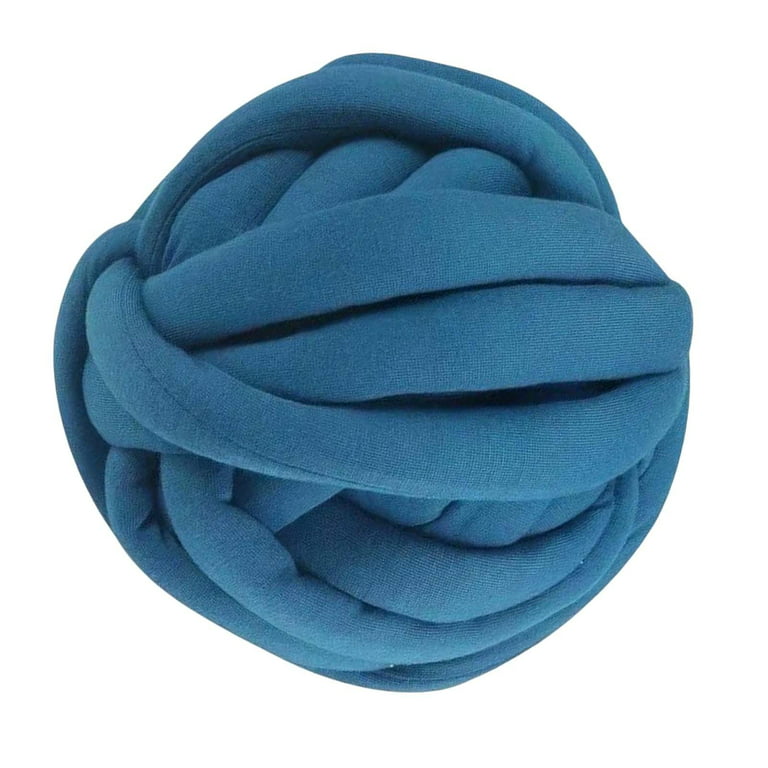 Chunky Wool Yarn, Hand Knitting Yarn Crafts Washable Bulky Giant Wool Yarn Arm Knitting Yarn for Bed Fence Arm Crochet Blue, Size: Length 12M to 14M
