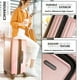 thumbnail image 2 of Juego de equipaje TRAVELARIM Hard Shell con ruedas giratorias, 4 piezas, rosa, 2 of 9