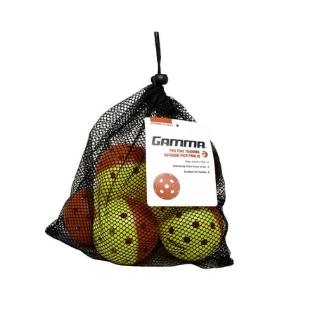GAMMA Two Tone Outdoor Pickleballs 6 Pack Yellow Red