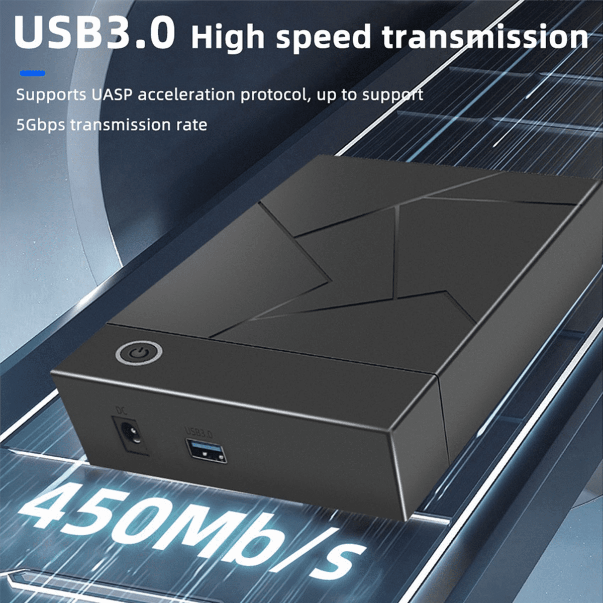 3X 3.5 Inch HDD Enclosure USB 3.0 to SATA Hard Drive Case SSD Enclosure External Solid State Hard Drive Disk Box-US Plug