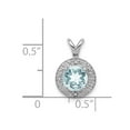 thumbnail image 4 of White Sterling Silver Charm Pendant (03) March Aquamarine Round Blue Diamond 14 mm 10, 4 of 4