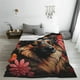 thumbnail image 5 of Fotbe Colorful Flower German Shepherd Manta de Franela Acolchonada con Estampado, Súper Suave y Esponjosa, Extra Grande para Sofá, Cama, Uso Todo el Año-60"x50", 5 of 7