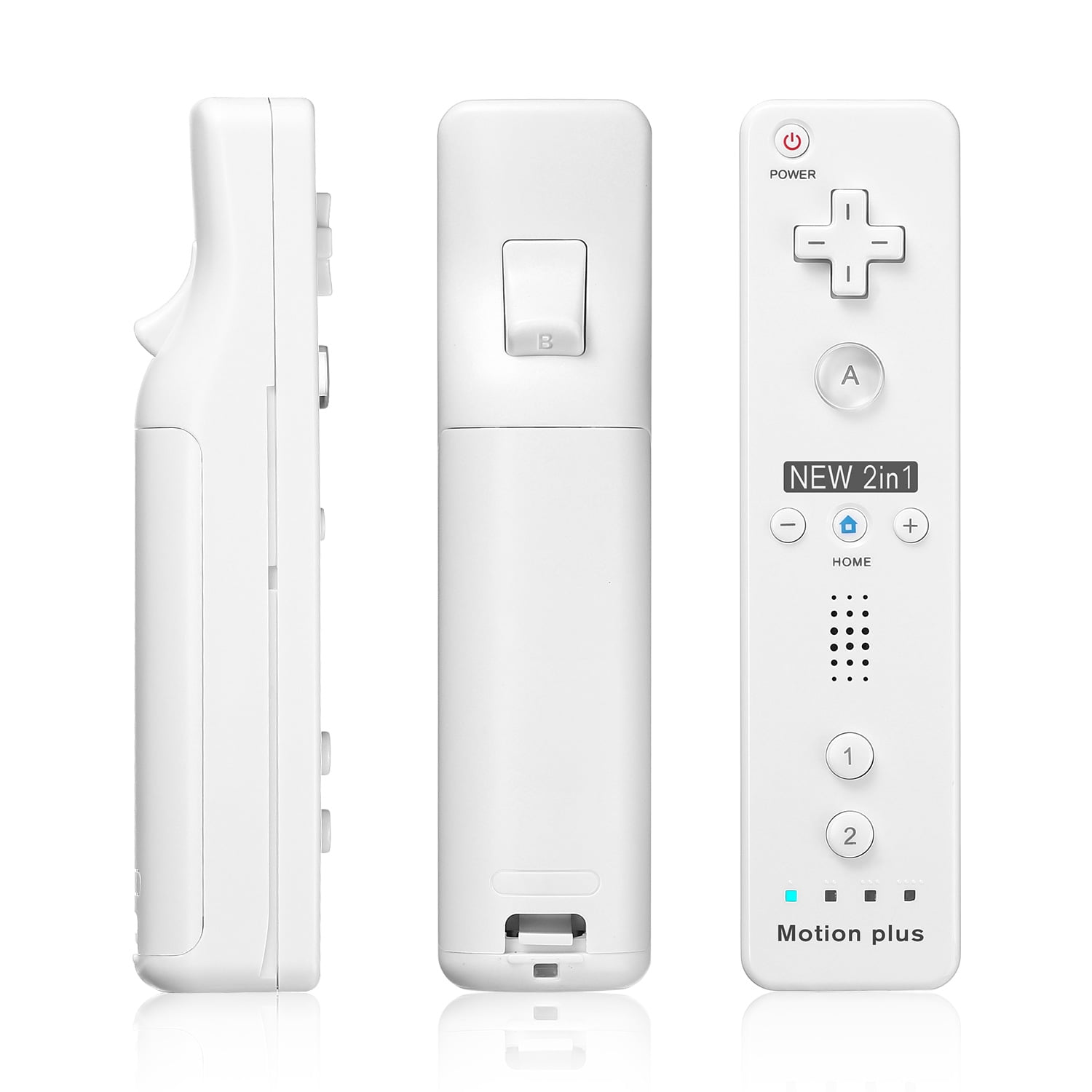 Remote Controller Motion Plus for Nintendo Wii /Wii U Console Video Gaming  with for Nunchuck, White 