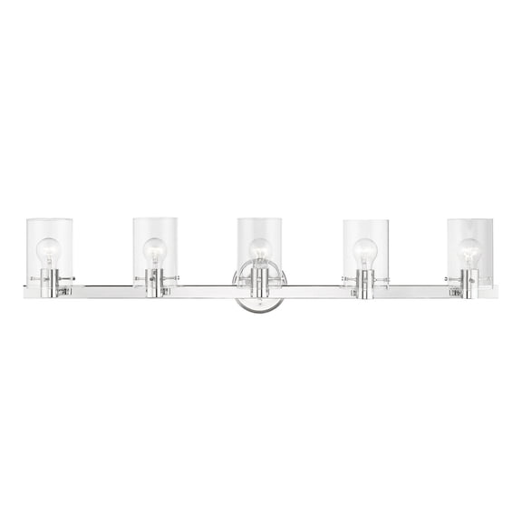17235-05 Livex Lighting Munich - 5 Light Bath Vanity In Contemporary Style-8.5 Inches Tall and 42 Inches Wide-Polished Chrome Finish