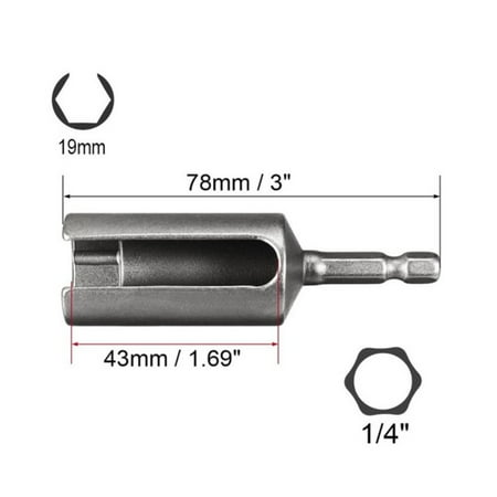 

80mm Nut Driver 1/4Inch Quick-Change Hex Shank Slotted Drill Bit Socket Wrench