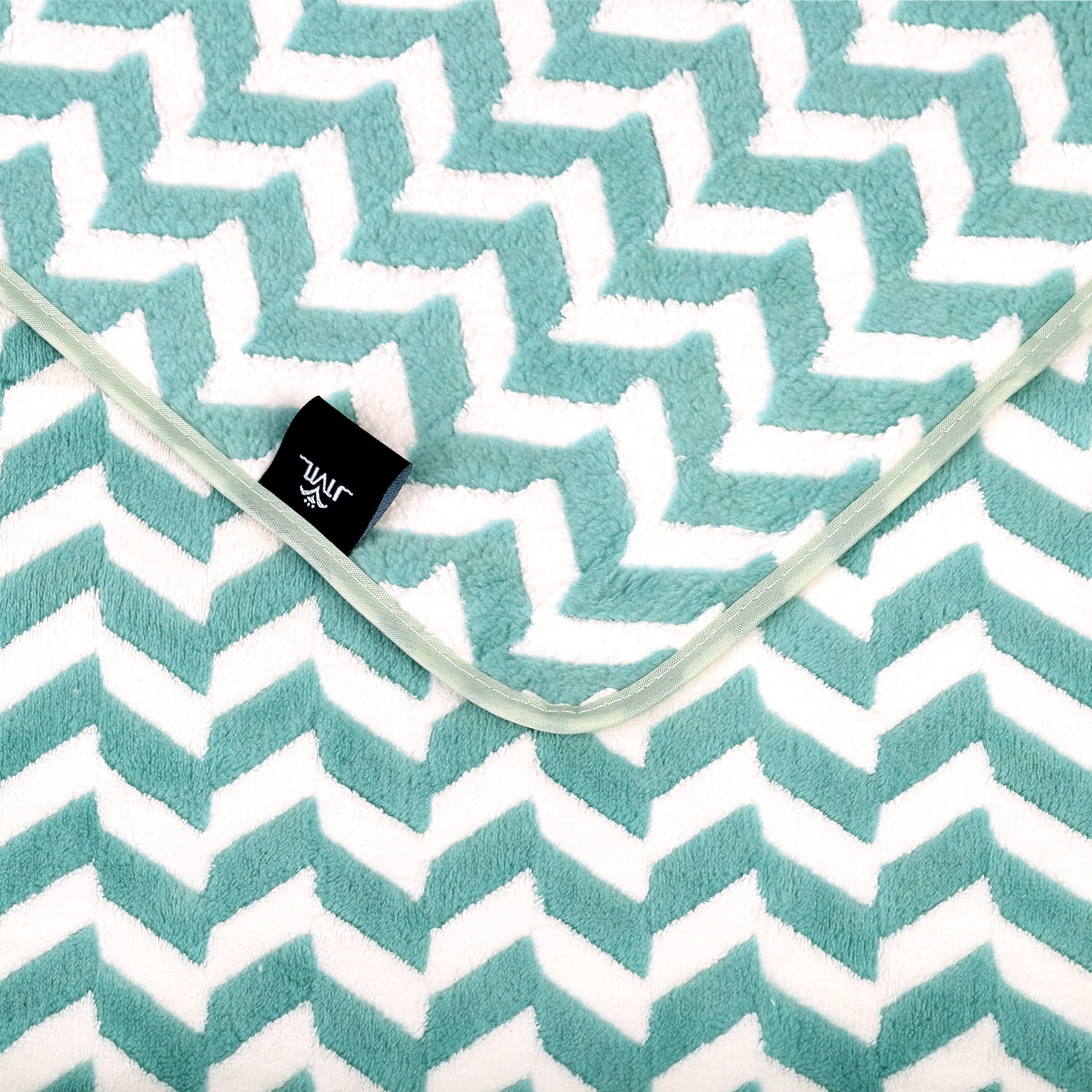 NC Fashion 2 Piece Chevron Microfiber Bath Towel Set, Green, White, Multi-color