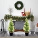 thumbnail image 4 of Adornos Navideños Artificiales de Cedro | Miniárboles de Plástico Verde y Rojo de 45 Cm para Decoración Del Hogar, Escritorio U Oficina | Centro de Mesa Navideño para Interiores y Exteriores, 4 of 6