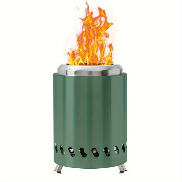 LEEYNEER 1 Pce Brasero de Table Mini Portable - Sac de Transport Compact en Acier Inoxydable pour Intérieur/extérieur, Alimenté par Granules/bois, Inclus, Parfait pour les S‘mores, le Camping, les Rassemblements dans la Cour Arrière - 7,8” H